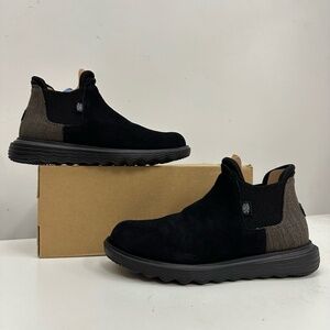 ~New W/O Box! Womens Hey Dude Branson Boot Craft Suede Leather Black